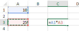 fórmulas excel multiplicación